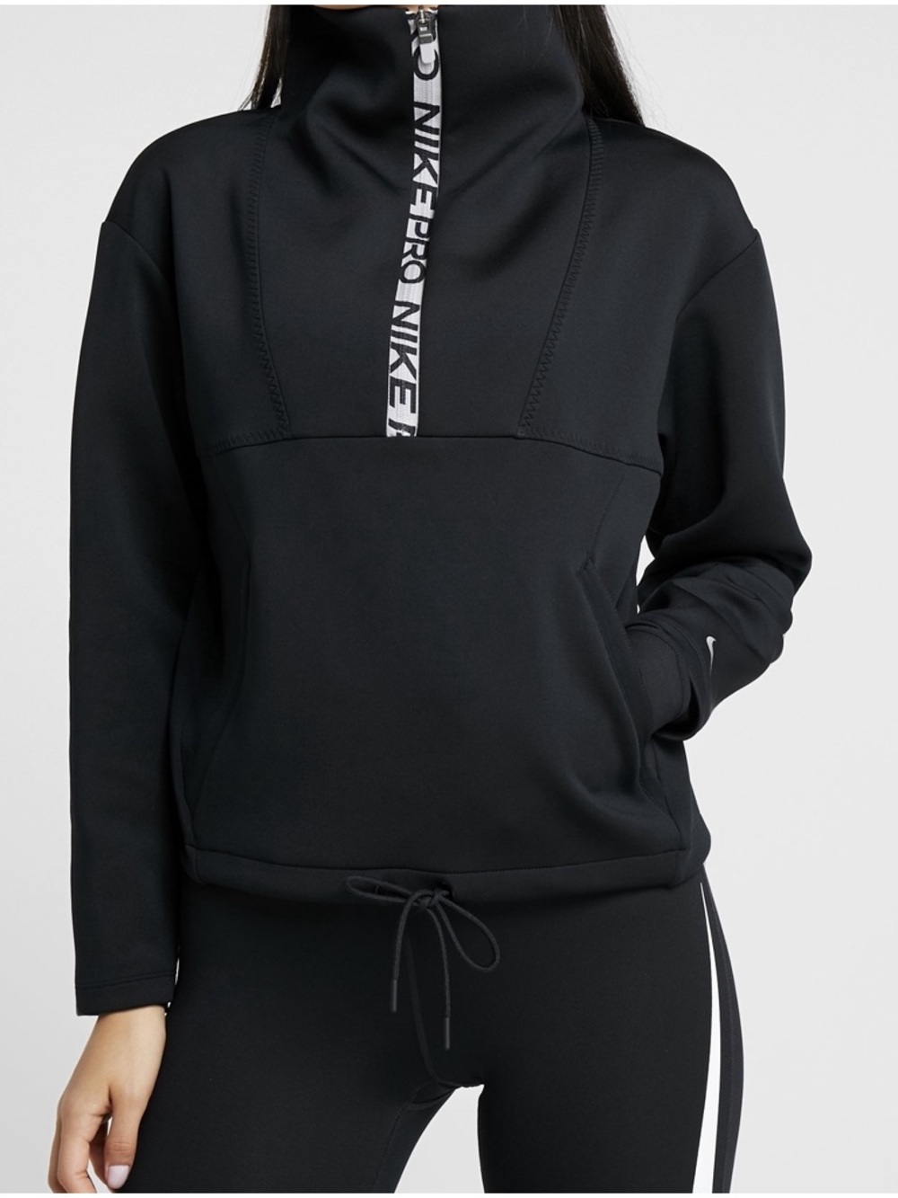 Nike Pro Black Pullover Sweatshirt Size Small - Picture 2 of 12